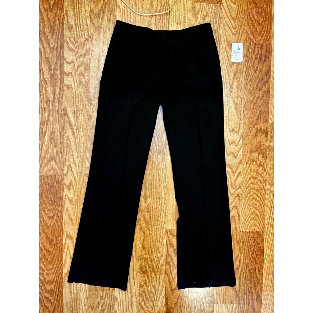 BCBGMAXAZRIA Workwear Dress Pants Corporate Office Split Hem 6 Black PVC 20112